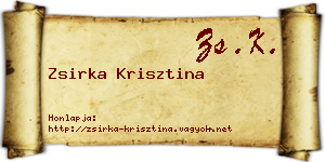Zsirka Krisztina névjegykártya