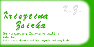 krisztina zsirka business card